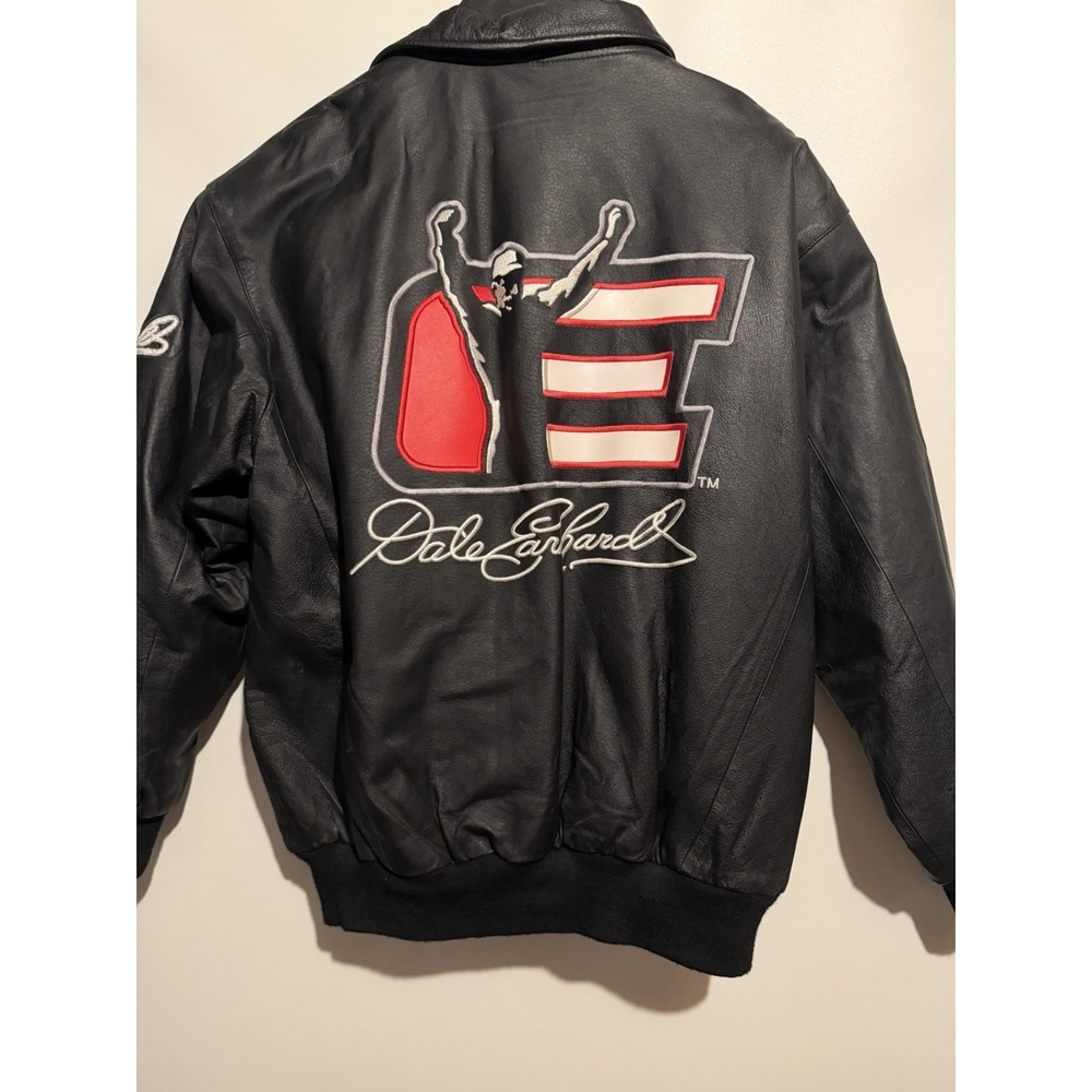 Jeff Hamilton Dale Earnhardt NASCAR Leather Jacket XL Black/Red. F6060